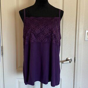 Lane Bryant Purple Lace Tank